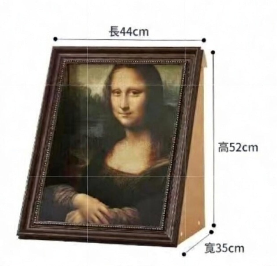 <蒙娜麗莎抱貓>4D貓窩,內含加厚貓抓板